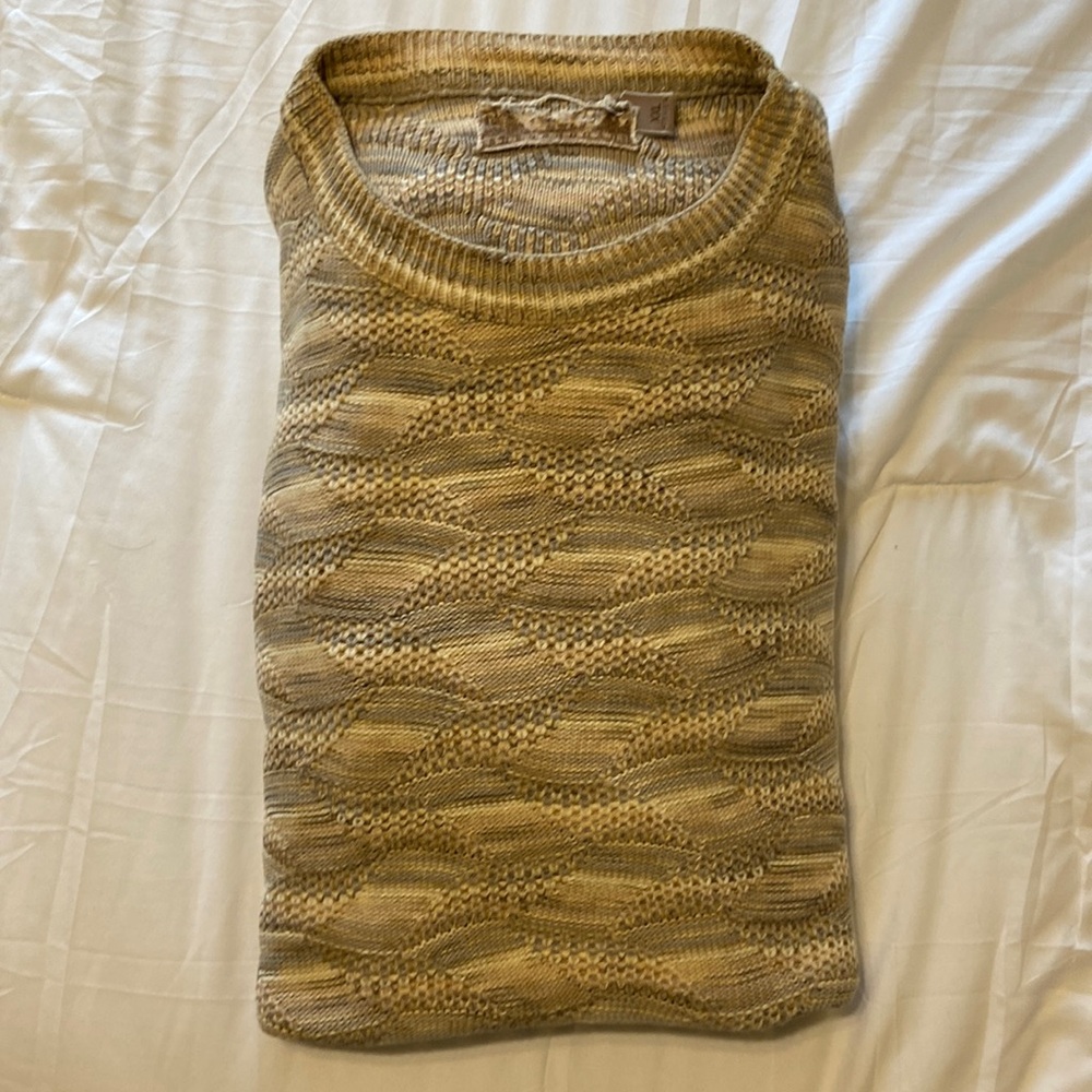 Vintage Textured Knit Sweater XXL Neutral Earth Tone Grandpa Cozy Pre Loved - Picture 4 of 14